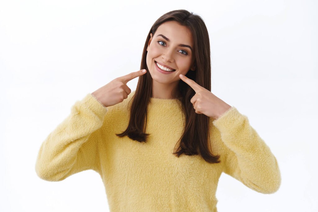 Brunette bright smile